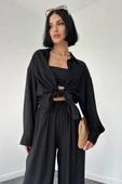 Siyah Alice Gömlek Ve Bol Kesim Pantolon Takım thumbnail 2