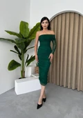 Polack Tek Omuz Tül Elbise thumbnail 3
