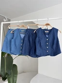 Gümüş Düğmeli Yelek Ve Şort Tensel Takım 10174 thumbnail 10