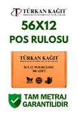 56x12 Termal Rulo - Yazarkasa Pos Rulosu 30 Paket 300 Adet - 1