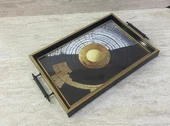 Dijital Baskılı Cam Servis Tepsisi – Modern Desenli, Metal Kulplu 42x29 cm - 3
