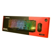 Rampage KB-R310 BROKER V2 Siyah Usb Gökkuşağı Zemin Aydınlatmalı 12800 DPI Oyuncu Klavye + Mouse Set thumbnail 3