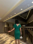 Kadın Dalgıç Krep V Yaka Ve Sırt Dekolte Detaylı Elbise thumbnail 3