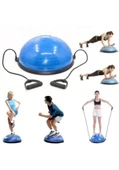Yarım Denge Topu Pilates Aleti – Direnç Lastikli Bosu Ball, Fitness ve Egzersiz Bosu Topu - 7