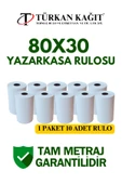 80x30 Termal Rulo - Yazarkasa Adisyon Rulosu 10 Paket 100 Adet - 1