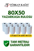 80x50 Termal Rulo - Yazarkasa Adisyon Rulosu 1 Paket 10 Adet - 1