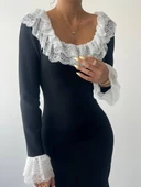 Belfast Dantel Yaka Elbise thumbnail 4