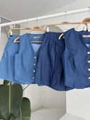 Gümüş Düğmeli Yelek Ve Şort Tensel Takım 10174 thumbnail 12