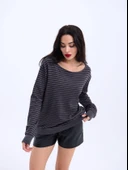 4215 TRİKO ÇİZGİLİ SALAŞ KAZAK-ANTRASİT-SİYAH thumbnail 4