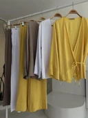 Kruvaze Model Klasik Pantolonlu Çupra Keten Takım 10191 thumbnail 12