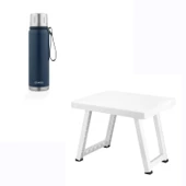 Çelik Termos 750 ML Lacivert Renk ve Katlanır Plastik Sehpa thumbnail 1