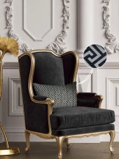 Mrs.Gugar Luxury Siyah Gri Dikdörtgen Kırlent Kılıfı thumbnail 1