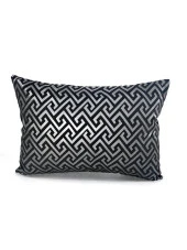 Mrs.Gugar Luxury Siyah Gri Dikdörtgen Kırlent Kılıfı thumbnail 2