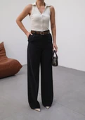 Keten Kemerli̇ Ve Dökümlü Palazzo Pantolon (Kemer Dahi̇l) thumbnail 3