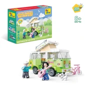 Ogi Mogi Toys Eğitici Bloklar Işıklı Yeşil Karavan 304 Parça, Lego Uyumlu Yapı Seti - 1