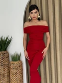 Milan Madonna Yaka Kalem Elbise thumbnail 3