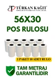 56x30 Termal Rulo - Yazarkasa Pos Rulosu 1 Paket 10 Adet - 1