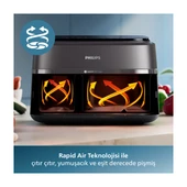 NA350/00 3000 Serisi Airfryer Çift Hazneli, Rapid Air Plus Teknolojisi, 8 Ayarlı Dijital Ekran, HomeID Uygulaması, thumbnail 2