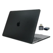 MacBook Air 13 Karbon Fiber Sert Hard Case İnce Hafif Darbe Koruma Kapak Uyumlu A1932 A2179 A2337 M1 thumbnail 1