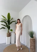 Kren Gül Detaylı Elbise - 4