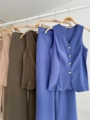 Arkası Bağcıklı Yelek Plazza Pantolon Modal Takım 10202-08 thumbnail 12