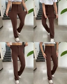 Kadın Yüksek Bel Full Likralı Krep Kumaş Pantolon thumbnail 8