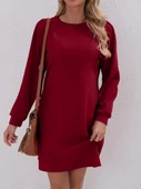 Kadın Uzun Kollu Bisiklet Yaka Iki Iplik Elbise thumbnail 1