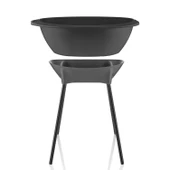 Babyjem Yeni Nesil Elegant Su Tahliyeli Giderli Ayaklı Bebek Küveti Siyah thumbnail 2