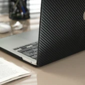 MacBook Air 13 Karbon Fiber Sert Hard Case İnce Hafif Darbe Koruma Kapak Uyumlu A1932 A2179 A2337 M1 thumbnail 4