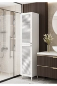 Furnitt Home Lidya Panjur Kapaklı Beyaz MDF Banyo Dolabı- Kiler Dolabı- Mutfak Dolabı - Çok Amaçlı Saklama Dolabı thumbnail 1