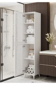 Furnitt Home Lidya Panjur Kapaklı Beyaz MDF Banyo Dolabı- Kiler Dolabı- Mutfak Dolabı - Çok Amaçlı Saklama Dolabı thumbnail 3