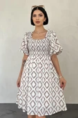 Vizon Kare Desenli Yazlık Elbise thumbnail 2