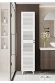 Furnitt Home Lidya Panjur Kapaklı Beyaz MDF Banyo Dolabı- Kiler Dolabı- Mutfak Dolabı - Çok Amaçlı Saklama Dolabı thumbnail 2