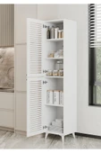 Furnitt Home Lidya Panjur Kapaklı Beyaz MDF Banyo Dolabı- Kiler Dolabı- Mutfak Dolabı - Çok Amaçlı Saklama Dolabı thumbnail 7