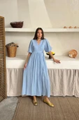 Bebe Mavi Müslin Uzun Elbise thumbnail 4