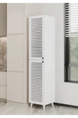 Furnitt Home Lidya Panjur Kapaklı Beyaz MDF Banyo Dolabı- Kiler Dolabı- Mutfak Dolabı - Çok Amaçlı Saklama Dolabı thumbnail 5