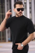 Erkek Kısa Kollu örgü Kumaş Bisiklet Yaka T-shirt thumbnail 1
