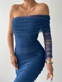 Polack Tek Omuz Tül Elbise thumbnail 4