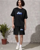 Erkek Baskılı İkili Şort Takım - Siyah thumbnail 1