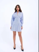 6558 ELBİSE-MAVİ BEYAZ ÇİZGİLİ thumbnail 1