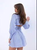 6558 ELBİSE-MAVİ BEYAZ ÇİZGİLİ thumbnail 4