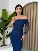 Polack Tek Omuz Tül Elbise thumbnail 1