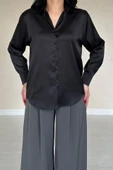 Siyah Saten Gömlek thumbnail 3
