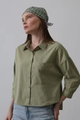 Cepli Kısa Kesim Gömlek - Haki thumbnail 2