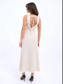 7124 ELBİSE-BEJ thumbnail 4