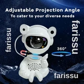 Sevimli Astronot Tasarımlı Müzikli Yıldızlı Gökyüzü Projektörü - 4