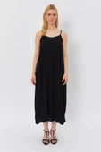 Askılı Uzun Çan Elbise - Siyah thumbnail 1