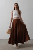 Fiyonk Kloş Etek - Kahve thumbnail 1