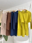 Crop Gömlekli Ve Eteği Büzgülü Tasarım Takım 10195 thumbnail 9