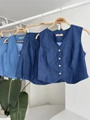 Gümüş Düğmeli Yelek Ve Şort Tensel Takım 10174 thumbnail 12